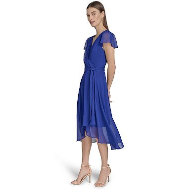 Women's Harper Rose Short Sleeve Crinkle Chiffon Wrap Dress