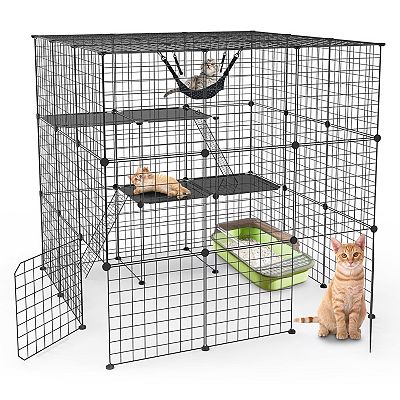 3 Tier Large Cat Cage Enclosure Indoor Cat Playpen