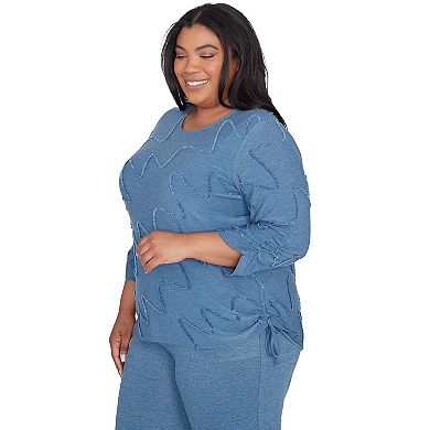 Plus Size Alfred Dunner Diagonal Textured Top
