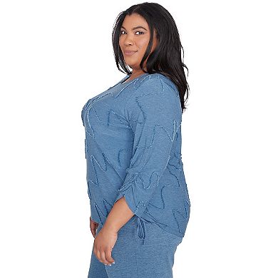 Plus Size Alfred Dunner Diagonal Textured Top