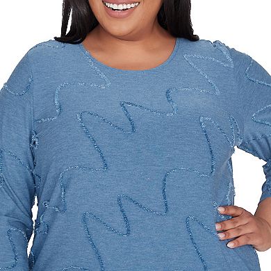 Plus Size Alfred Dunner Diagonal Textured Top