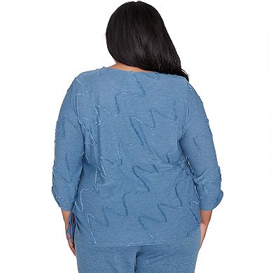 Plus Size Alfred Dunner Diagonal Textured Top