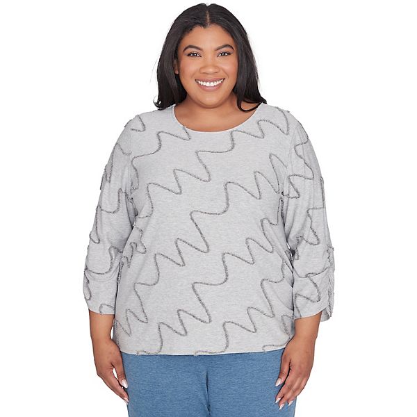 Plus Size Alfred Dunner Diagonal Textured Top