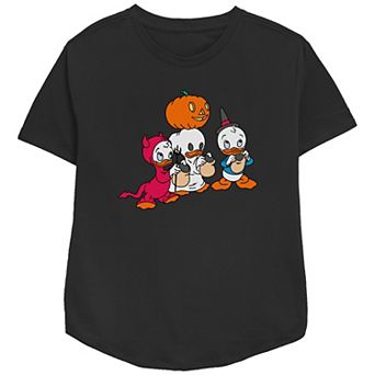 Disney's Huey Dewey Louie Trick Or Treating Women's Relaxed Fit Graphic Tee