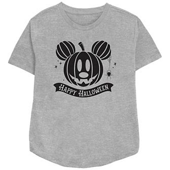 Disney's Mickey Mouse Jack O Lantern Happy Halloween Women's Relaxed Fit Graphic Tee