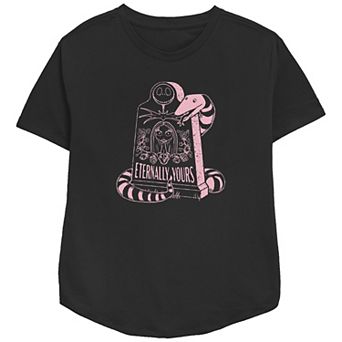 Disney's The Nightmare Before Christmas Jack Skellington And Sally Eternally Yours Gravestone Women's Relaxed Fit Graphic Tee
