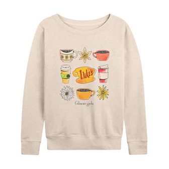 Women's Gilmore Girls Luke's Coffee Grid French Terry Long Sleeve Tee