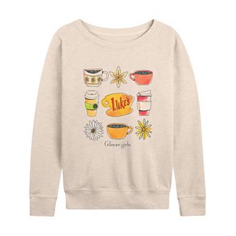Women's Gilmore Girls Luke's Coffee Grid French Terry Long Sleeve Tee