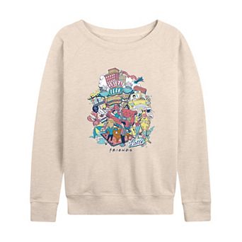 Women's Friends Icons Collage French Terry Long Sleeve Tee