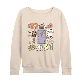 Women's Friends Icons Collage French Terry Long Sleeve Tee