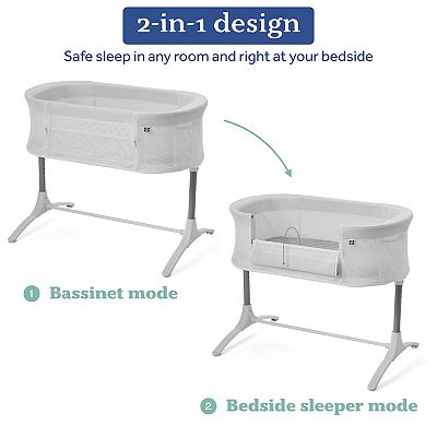 Kolcraft Sealy Airy Dreams Breathable 2 in 1 Baby Bassinet Bedside Sleeper