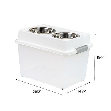 Iris Elevated Pet Bowls with Airtight Storage