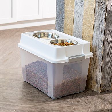 Iris Elevated Pet Bowls with Airtight Storage