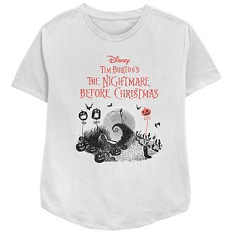 Disney's The Nightmare Before Christmas Halloween Title Logo Women's Relaxed Fit Graphic Tee