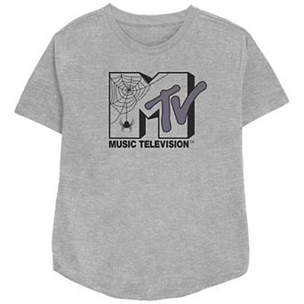 Women's MTV Spider Halloween Logo Relaxed Fit Graphic Tee