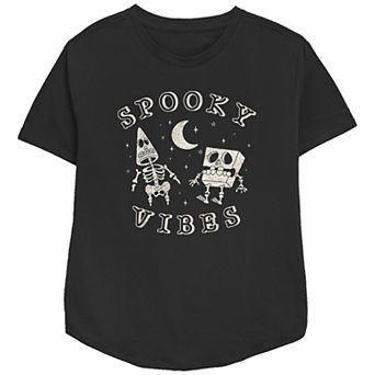 Women's Nickelodeon SpongeBob SquarePants And Patrick Spooky Vibes Relaxed Fit Graphic Tee