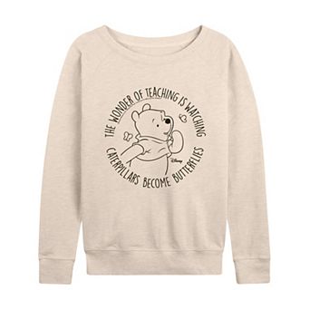 Disney's Winnie The Pooh Women's Wonder of Teaching French Terry Long Sleeve Tee