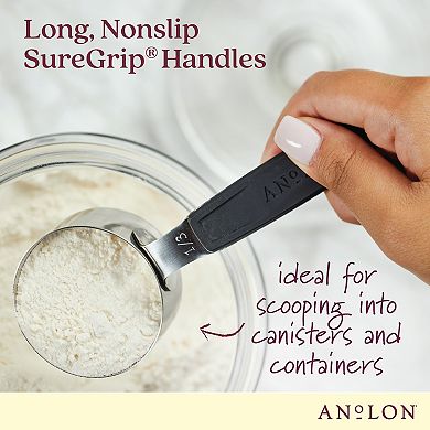 Anolon SureGrip® 4-pc. Stainless Steel Magnetic Measuring Cup Set