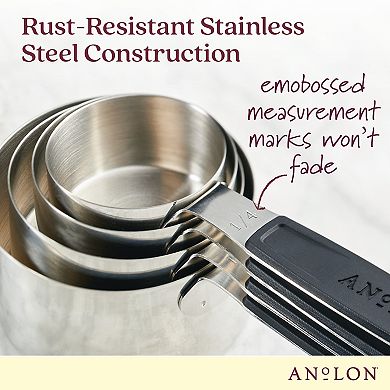 Anolon SureGrip® 4-pc. Stainless Steel Magnetic Measuring Cup Set