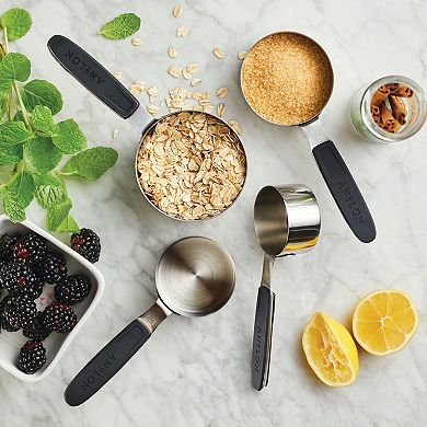 Anolon SureGrip® 4-pc. Stainless Steel Magnetic Measuring Cup Set