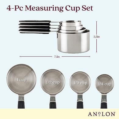 Anolon SureGrip® 4-pc. Stainless Steel Magnetic Measuring Cup Set