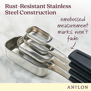 Anolon SureGrip® 4-pc. Stainless Steel Magnetic Measuring Spoon Set