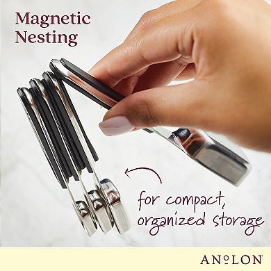 Anolon SureGrip® 4-pc. Stainless Steel Magnetic Measuring Spoon Set