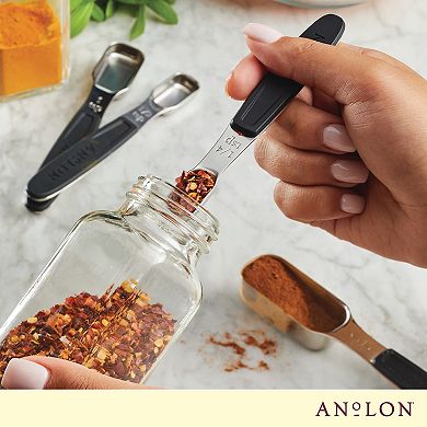 Anolon SureGrip® 4-pc. Stainless Steel Magnetic Measuring Spoon Set