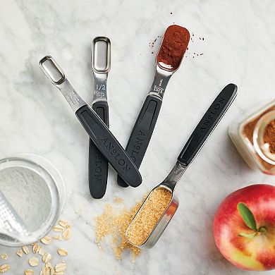Anolon SureGrip® 4-pc. Stainless Steel Magnetic Measuring Spoon Set