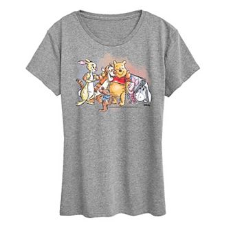 Disney's Winnie The Pooh Women's Watercolor Graphic Tee