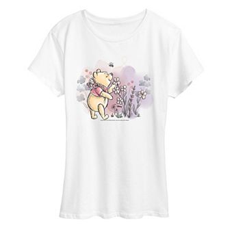Disney's Winnie The Pooh Women's Flowers Graphic Tee