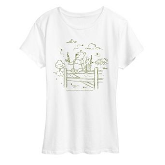 Disney's Winnie The Pooh Women's Fence Graphic Tee