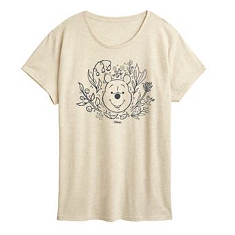 Disney's Winnie The Pooh Women's Floral Graphic Tee