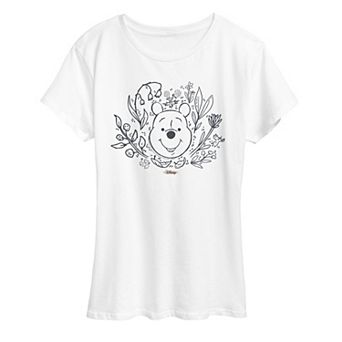 Disney's Winnie The Pooh Women's Floral Graphic Tee