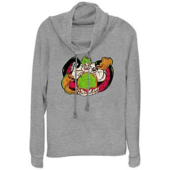 Disney Villain The Little Mermaid Ursula Sea Witch Women's Cowlneck Graphic Lightweight Long Sleeve