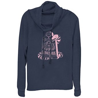 Disney's The Nightmare Before Christmas Jack Skellington And Sally Eternally Yours Gravestone Women's Cowlneck Graphic Lightweight Long Sleeve