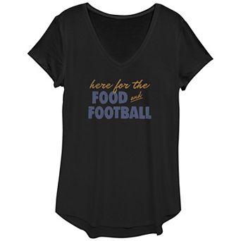 Women's Here For The Food And Football Graphic Tee
