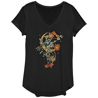 Women's Fall Floral Dragonfly Graphic Tee