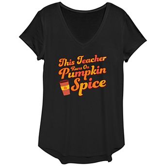 Women's This Teacher Runs On Pumpkin Spice Graphic Tee