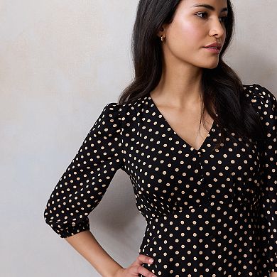 Women's LC Lauren Conrad V Neck Button Front Midi Dress