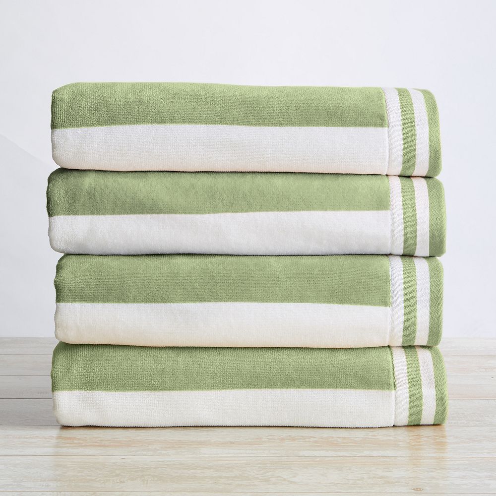 Madelinen® Cotton Velour Cabana 4-Pack Beach Towel Set