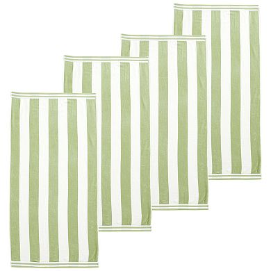 Madelinen® Cotton Velour Cabana 4-Pack Beach Towel Set