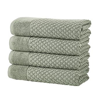 Madelinen® 4 pc Low Twist Cotton Diamond Texture Bath Towels