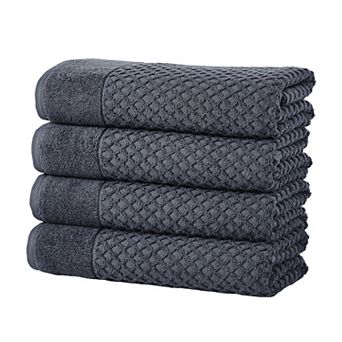 Madelinen® 4 pc Low Twist Cotton Diamond Texture Bath Towels