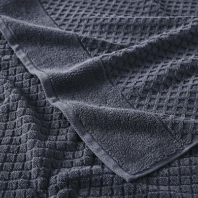 Madelinen 6-Piece Low Twist Cotton Diamond Texture Towel Set
