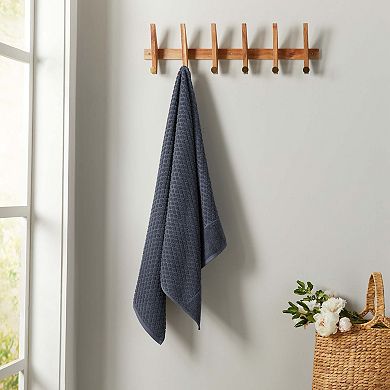 Madelinen 6-Piece Low Twist Cotton Diamond Texture Towel Set