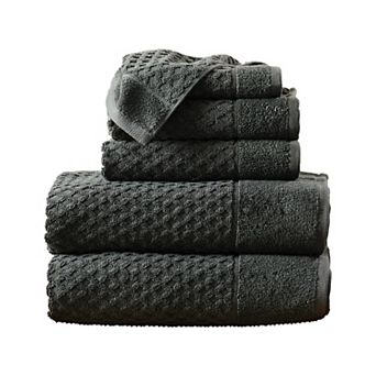 Madelinen® 6 pc Low Twist Cotton Diamond Texture Towel Set