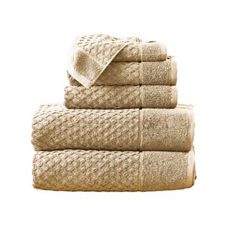 Madelinen® 6 pc Low Twist Cotton Diamond Texture Towel Set