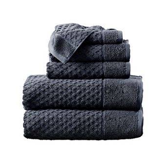Madelinen® 6 pc Low Twist Cotton Diamond Texture Towel Set