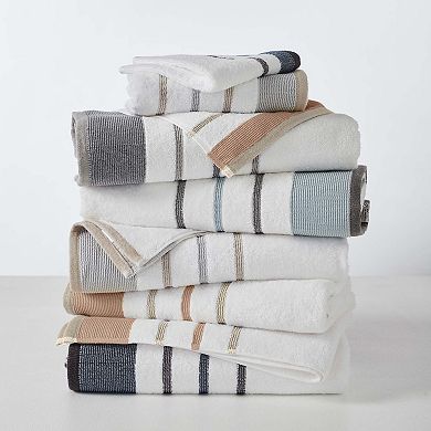 Madelinen® 6-Piece Decorative Stripe Cotton Towel Set